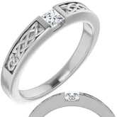3.5mm/0.27ct Princess Celtic Knot Moissanite Mens Ring