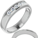 3mm/0.5ct Round Channel Set Moissanite Mens Band