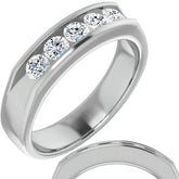 3.5mm/0.75ct Round Channel Set Moissanite Mens Band