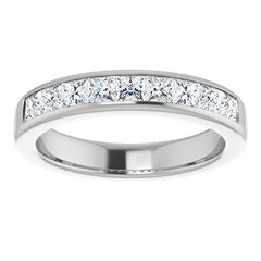 3mm/1.62ct Princess Channel Set Moissanite Mens Band