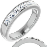 3.5mm/1.89ct Princess Channel Set Moissanite Mens Band