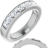 4mm/2.87ct Princess Channel Set Moissanite Mens Band