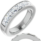 4.5mm/4.20ct Princess Channel Set Moissanite Mens Band