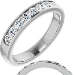 3mm/0.90ct Round Channel Set Moissanite Mens Band