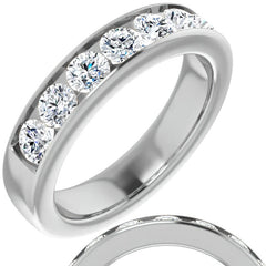 4mm/1.75ct Round Channel Set Moissanite Mens Band