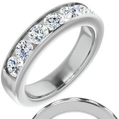 4.5mm/1.65ct Round Channel Set Moissanite Mens Band