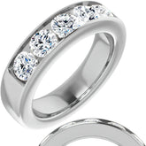 5mm/2.50ct Round Channel Set Moissanite Mens Band