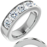 6mm/3.75ct Round Channel Set Moissanite Mens Band