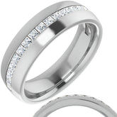 2mm/2.40ct Princess Channel Set Moissanite Mens Band