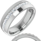 2.5mm/1.92ct Princess Set Moissanite Mens Band