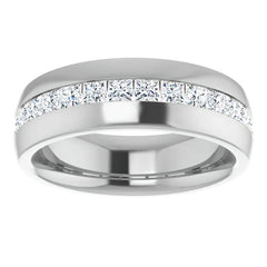 2.5mm/1.92ct Princess Set Moissanite Mens Band