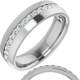 2mm/0.57ct Round Channel Set Moissanite Mens Band