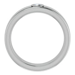 3.5mm/0.15ct Round Bezel Set Moissanite Mens Ring