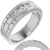 3mm/0.30ct Patterned Moissanite Mens Ring