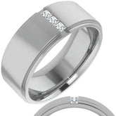 2mm/0.36ct Princess Channel Set Moissanite Mens Ring