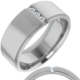 2mm/0.09ct Round Channel Set Moissanite Mens Ring