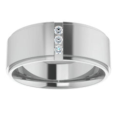 2mm/0.09ct Round Channel Set Moissanite Mens Ring