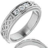 2.5mm/0.18ct Celtic Knot Moissanite Mens Ring
