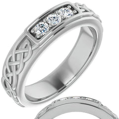 2.5mm/0.18ct Celtic Knot Moissanite Mens Ring