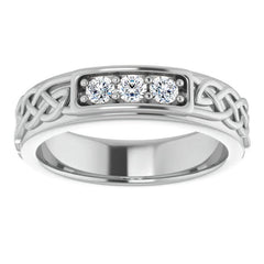 2.5mm/0.18ct Celtic Knot Moissanite Mens Ring