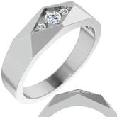 0.13ct Geometric Moissanite Mens Ring