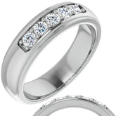 3mm/0.50ct Prong Set Round Brilliant Moissanite Mens Ring