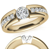 6.5mm/1.0ct Round Tension Set Moissanite Channel Mens Band