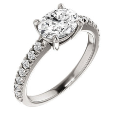 Oval U-Prong Moissanite Engagement Ring