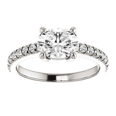 Oval U-Prong Moissanite Engagement Ring