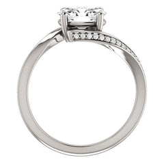 Oval Designer Scroll Moissanite Engagement Ring