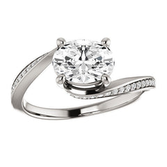 Oval Designer Scroll Moissanite Engagement Ring