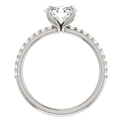 Oval cut Moissanite Engagement Ring with Claw Prongs
