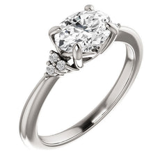 Oval East-West Moissanite Engagement Ring