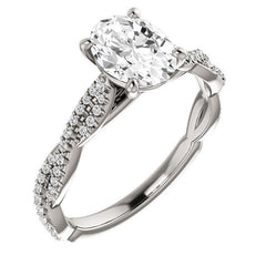 Oval Moissanite Infinity Cathedral Engagement Ring