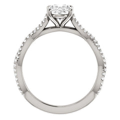 Oval Moissanite Infinity Cathedral Engagement Ring