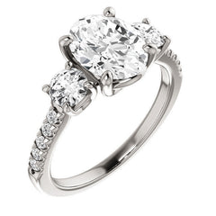 Oval cut Moissanite Engagement Ring