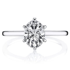 1.5mm Petite Oval Moissanite Solitaire Ring