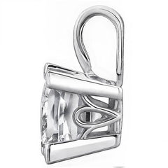 Princess cut Moissanite Vintage Scroll Solitaire Pendant