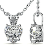 Heart Moissanite Scroll Solitaire Pendant