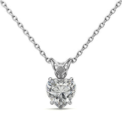 Heart Moissanite Scroll Solitaire Pendant