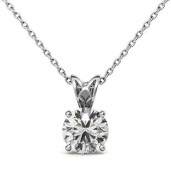 Round Brilliant Moissanite Vintage Scroll Solitaire Pendant