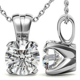Round Solstice Moissanite Solitaire Pendant