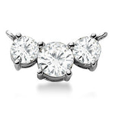Round 7.5mm/6mm (3.0ct) Three Stone Moissanite Pendant