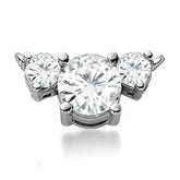 Round 7.5mm/5mm (2.5ct) Three Stone Moissanite Pendant