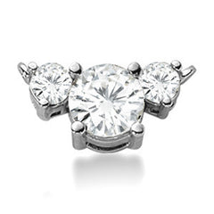 Round 7.5mm/5mm (2.5ct) Three Stone Moissanite Pendant