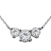 Round 6.5mm/5mm (2.0ct) Three Stone Moissanite Pendant