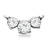 Round 6mm/4.5mm (1.4ct) Three Stone Moissanite Pendant