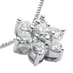 Round Brilliant Moissanite Cluster Flower Pendant