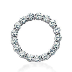 3.5mm Round Brilliant Moissanite Circle Eternity Pendant, 2.55ct, 25mm