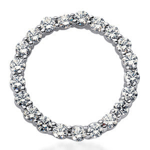 3mm Round Brilliant Moissanite Circle Eternity Pendant, 2.1ct, 25mm